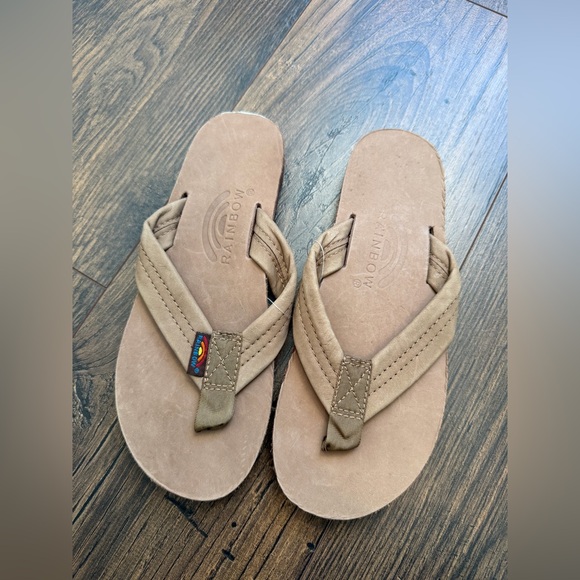 Rainbows Women’s 301ALTS Leather Brown Flip Flops NWOT Size Small (5.5-6.5) - Picture 2 of 8